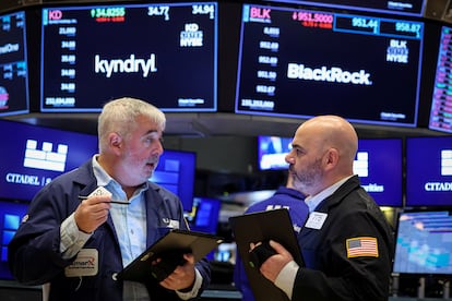 Operadores en la Bolsa de Nueva York, el pasado 20 de marzo.