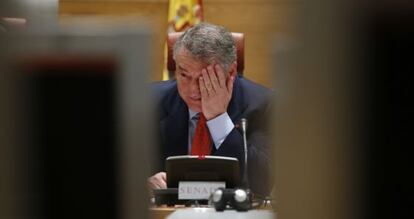 José Antonio Sánchez, presidente de RTVE, durante una comparecencia parlamentaria.