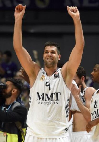 Felipe Reyes celebra el pase a la Final a Cuatro