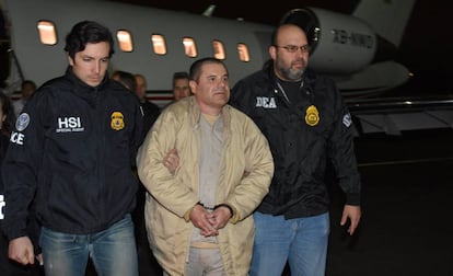El Chapo, tras ser extraditado a Estados Unidos.