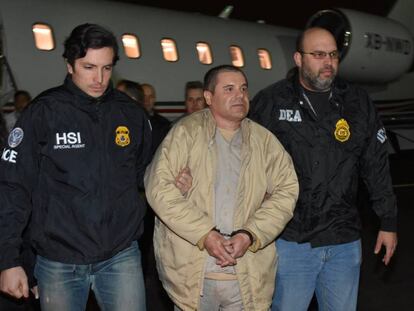 El Chapo, tras ser extraditado a Estados Unidos.