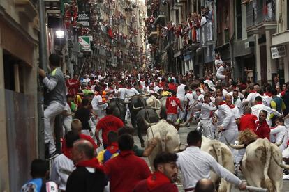 Uno de los encierros de los Sanfermines 2017.