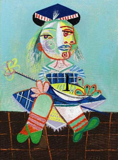 Obra, 'La fille de l'artiste à deux ans et demi avec un bateau' de Pablo Picasso