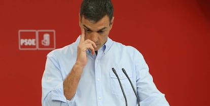 El secretario general del PSOE, Pedro Sánchez tras la reunion de la Ejecutiva del partido.