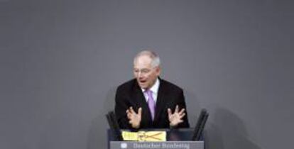 El ministro de Finanzas de Alemania, Wolfgang Schauble durante el debate celebrado en el Parlamento (Bundestag) en Berlín, Alemania. EFE/Archivo