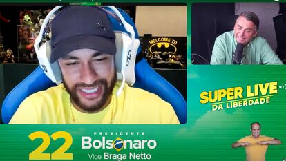 El futbolista Neymar ha pedido el voto para el presidente Jair Bolsonaro durante su participación en un directo por YouTube.