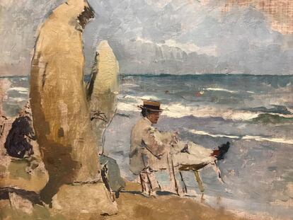 'Playa de Valencia' (1892), un óleo de 23 x 32 centímetros de Sorolla.