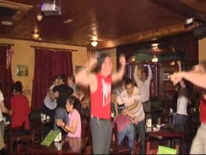 La afición del Atlético vibra con el triunfo de su equipo