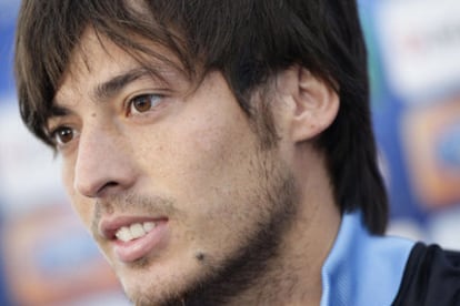 David Silva, jugador del Manchester City, en una rueda de prensa.