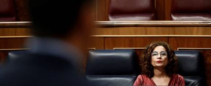 La ministra de Hacienda, y portavoz del Gobierno, María Jesús Montero, en el Congreso. de los Diputados.