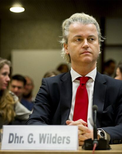 El político holandés Geert Wilders, ante el tribunal de Ámsterdam.