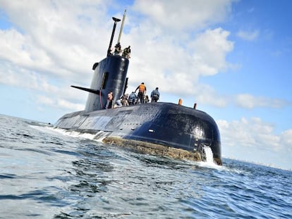 O submarino argentino ARA San Juan em uma foto de arquivo