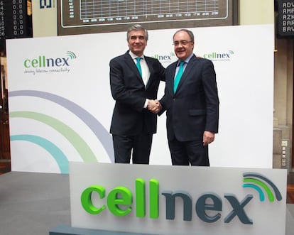 Francisco Reyn&eacute;s y Tob&iacute;as Mart&iacute;nez, presidente y consejero delegado de Cellnex, respectivamente.