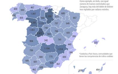 La DGT hace pblicos por primera vez los tramos en los que se realizan los controles mviles de velocidad.