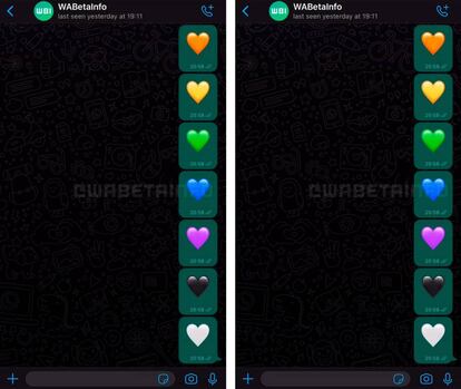 Corazones animados para los chats de WhatsApp.