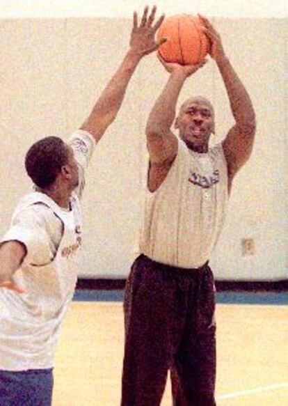 Michael Jordan, en un entrenamiento reciente de los Wizards.