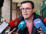 El candidato socialista a la Presidencia de la Junta de Extremadura, Miguel Ángel Gallardo, este martes en Badajoz.