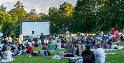 Cine fde Verano en el Parque Santander en una fotografía de 2024 de la web de Turismo de Madrid.