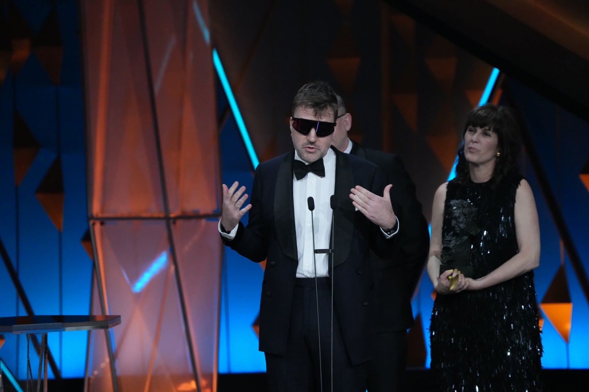 El cineasta Albert Serra, durante su intervención en la gala de los Premios Goya.