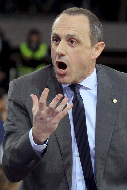 Ettore Messina, durante un partido del Madrid.