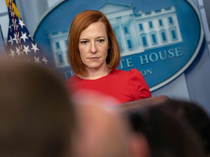 Jen Psaki, portavoz de la Casa Blanca, en su comparecencia del 3 de diciembre.