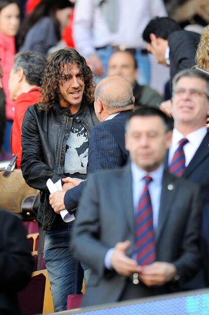 Carles Puyol, en el palco del Camp Nou.