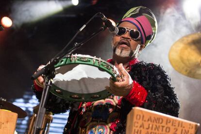 Carlinhos Brown, en el concierto de La Riviera, en Madrid.