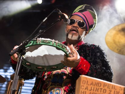 Carlinhos Brown, en el concierto de La Riviera, en Madrid.