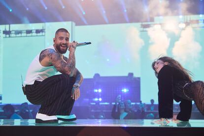Maluma, during his performance at the Los40 Music Awards gala.