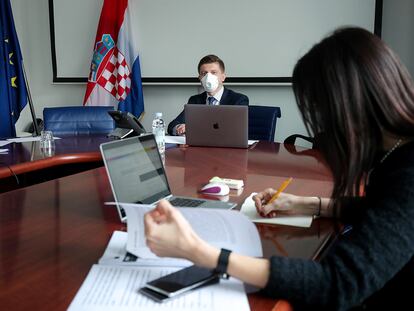 Zdravko Marić, ministro de Finanzas de Croacia, este lunes en Zagreb.