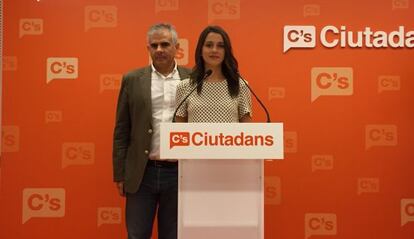 La candidata de Ciutadans al 27-S en la sede de su partido en Barcelona.