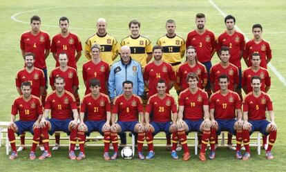 Foto oficial de la selecci&oacute;n espa&ntilde;ola de f&uacute;tbol.