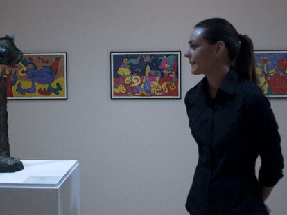 Varias de las obras incluidas en la exposición <i>Miró. Su lucha contra la dictadura</i>.