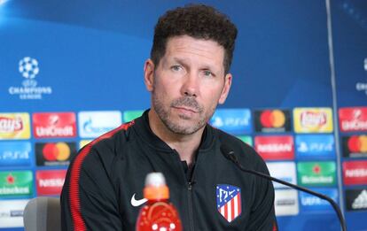 Simeone, en una rueda de prensa.