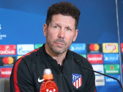 Simeone, en una rueda de prensa.