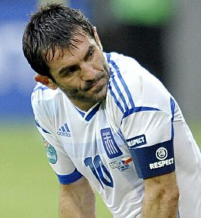 Karagounis, durante el partido ante la República Checa.