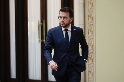 El presidente de la Generalitat, Pere Aragonès, el pasado jueves, en el Parlament.