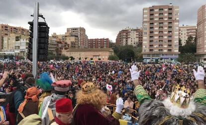 El Llano Amarillo durante el acto de recepción a los Reyes Magos la mañana del 5 de enero del año pasado.