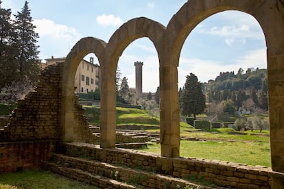 Ruinas de unas termas romanas en la localidad de Fiesole.