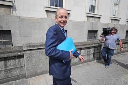 El líder del Fianna Fáil y posible nuevo primer ministro de Irlanda, Micheál Martin, este lunes en Dublín