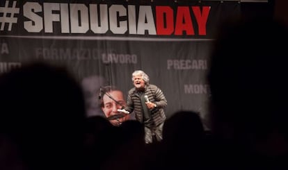 Grillo, en una protesta en Palermo, en 2014.