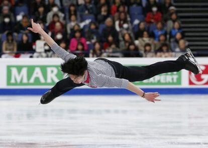 El japonés Keiji Tanaka durante la competición, el 1 de abril de 2017.