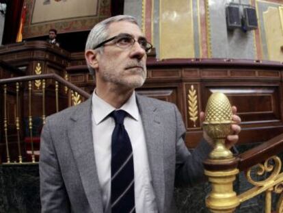 El diputado de IU, Gaspar Llamazares, en el Congreso.