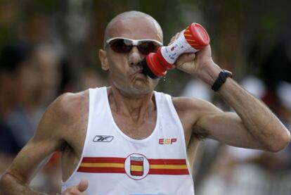 Chema Martínez durante un maratón.