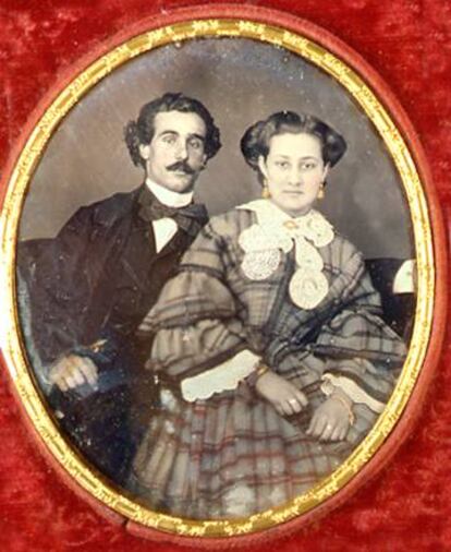 'Retrato de daguerrotipo de D. Antonio Jiménez y Martínez de Montes y señora', de autor anónimo, realizado en Cádiz (1855-60).