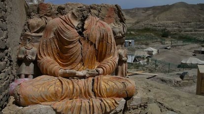 Imágenes budistas en Mes Aynak.