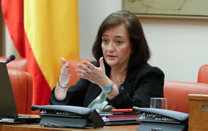 La presidenta de la Airef, Cristina Herrero, en el Congreso a principios de noviembre.