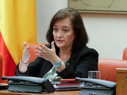 La presidenta de la Airef, Cristina Herrero, en el Congreso a principios de noviembre.