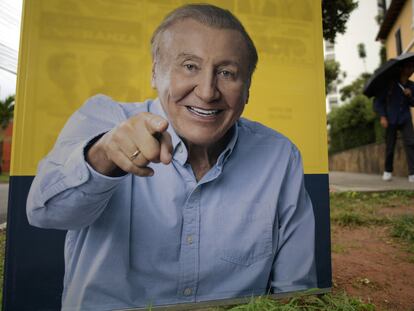 Una valla publicitaria del candidato presidencial Rodolfo Hernández, en Bucaramanga.