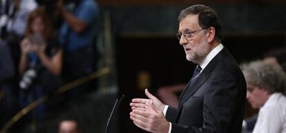 Mariano Rajoy, ayer durante el debate de investidura.